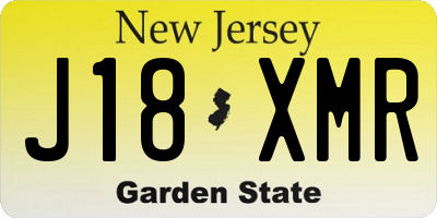NJ license plate J18XMR