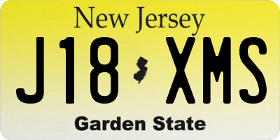 NJ license plate J18XMS