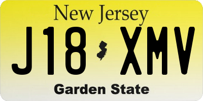 NJ license plate J18XMV