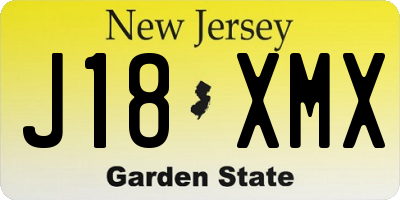 NJ license plate J18XMX