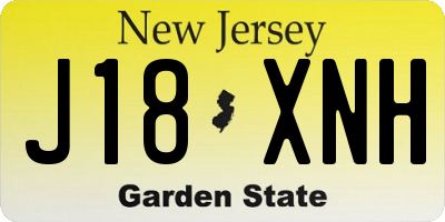 NJ license plate J18XNH