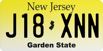 NJ license plate J18XNN
