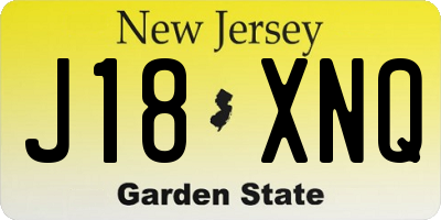 NJ license plate J18XNQ