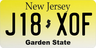 NJ license plate J18XOF