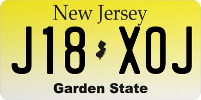 NJ license plate J18XOJ