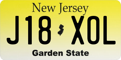 NJ license plate J18XOL