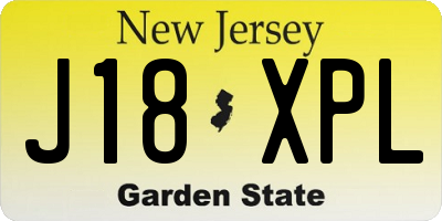 NJ license plate J18XPL