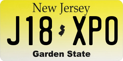 NJ license plate J18XPO