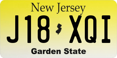 NJ license plate J18XQI