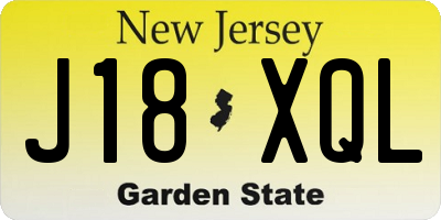 NJ license plate J18XQL