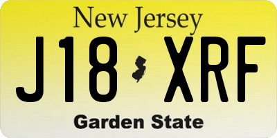 NJ license plate J18XRF