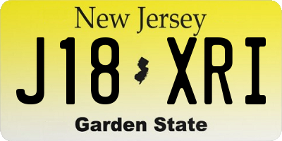 NJ license plate J18XRI