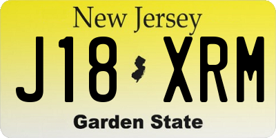 NJ license plate J18XRM