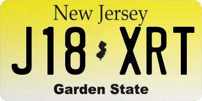 NJ license plate J18XRT