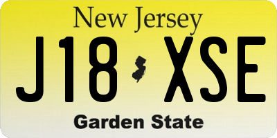 NJ license plate J18XSE