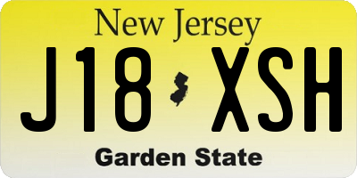 NJ license plate J18XSH