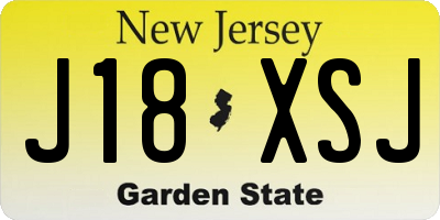 NJ license plate J18XSJ