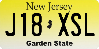 NJ license plate J18XSL