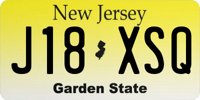 NJ license plate J18XSQ