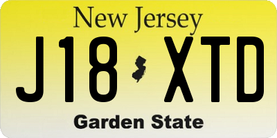 NJ license plate J18XTD