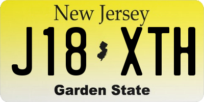 NJ license plate J18XTH