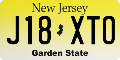 NJ license plate J18XTO