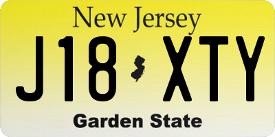 NJ license plate J18XTY