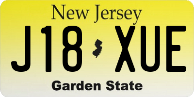 NJ license plate J18XUE