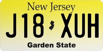 NJ license plate J18XUH