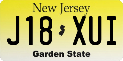 NJ license plate J18XUI