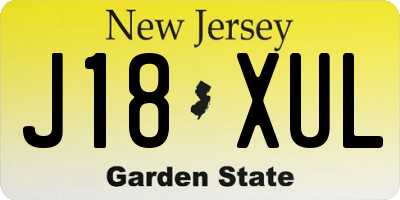 NJ license plate J18XUL