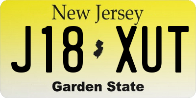 NJ license plate J18XUT