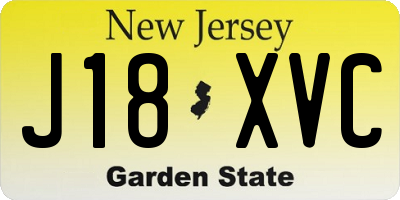 NJ license plate J18XVC