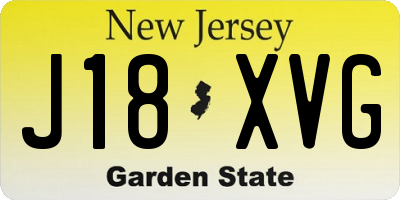 NJ license plate J18XVG