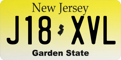 NJ license plate J18XVL
