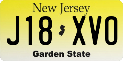 NJ license plate J18XVO