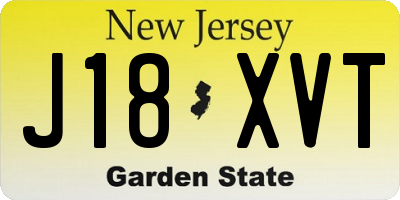NJ license plate J18XVT