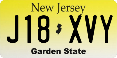 NJ license plate J18XVY