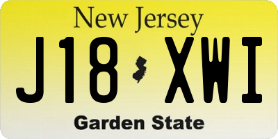 NJ license plate J18XWI