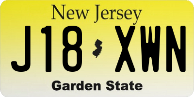 NJ license plate J18XWN