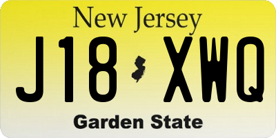 NJ license plate J18XWQ