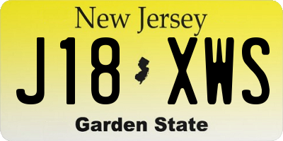 NJ license plate J18XWS