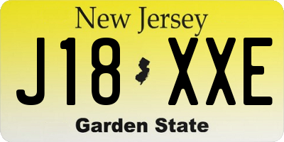 NJ license plate J18XXE