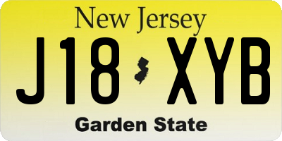 NJ license plate J18XYB