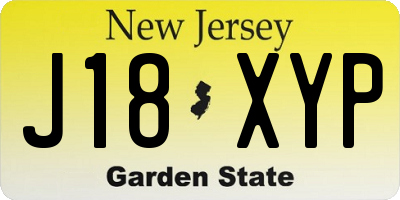 NJ license plate J18XYP