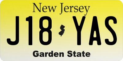 NJ license plate J18YAS