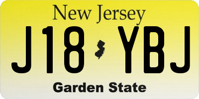 NJ license plate J18YBJ