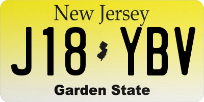 NJ license plate J18YBV