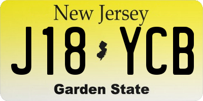 NJ license plate J18YCB