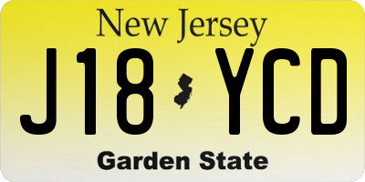 NJ license plate J18YCD